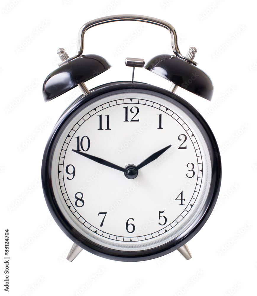 Classic alarm clock isolated on white with clipping path Classic alarm clock isolated on white with clipping path
