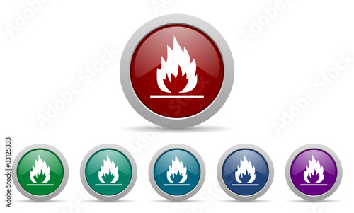 flame vector icon set