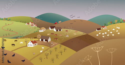 Late fall farmer landscape