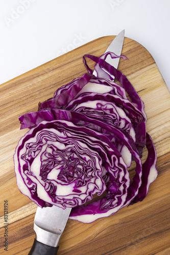 Sliced red cabbage