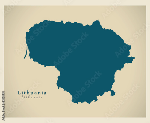 Wallpaper Mural Modern Map - Lithuania LT