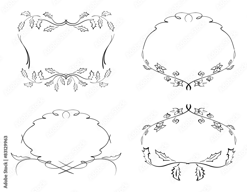 frames with floral elements - vector set frames with floral elements - vector set