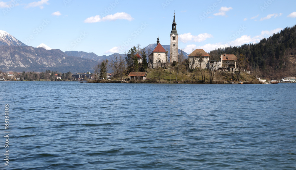 Island in Bled Lake in Slovenia 1