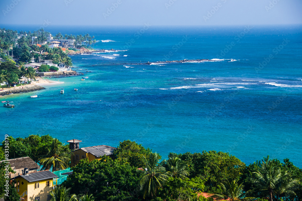beautiful top view Unawatuna Sri Lanka, horizontal