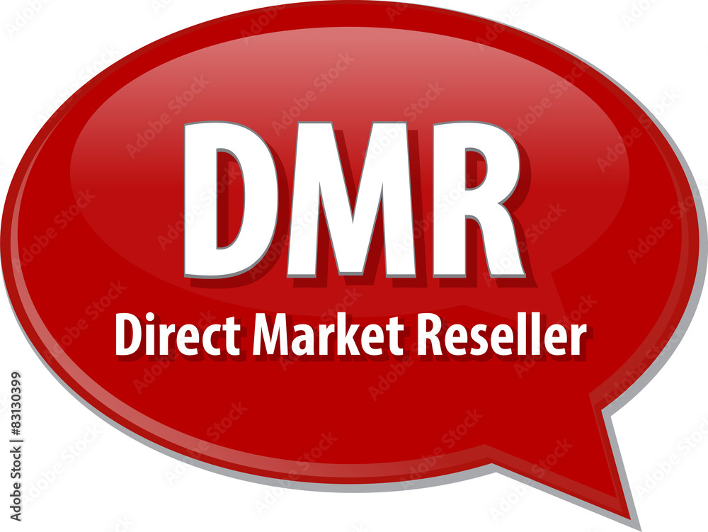 DMR acronym word speech bubble illustration Stock Illustration | Adobe Stock