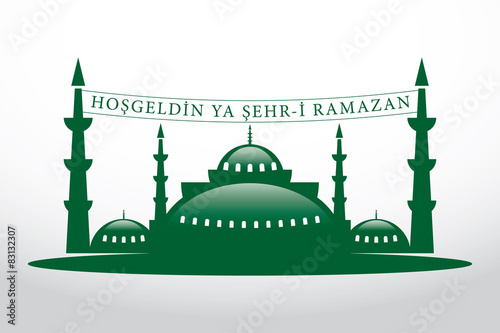 Vektörel Camii Hoşgeldin Ramazan