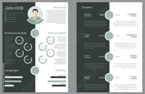 Modern 2 sided cv resume