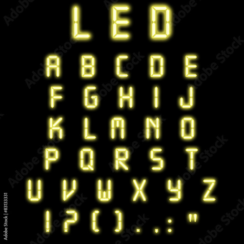 Led alphabet yellow