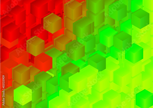 Vector box square background green red