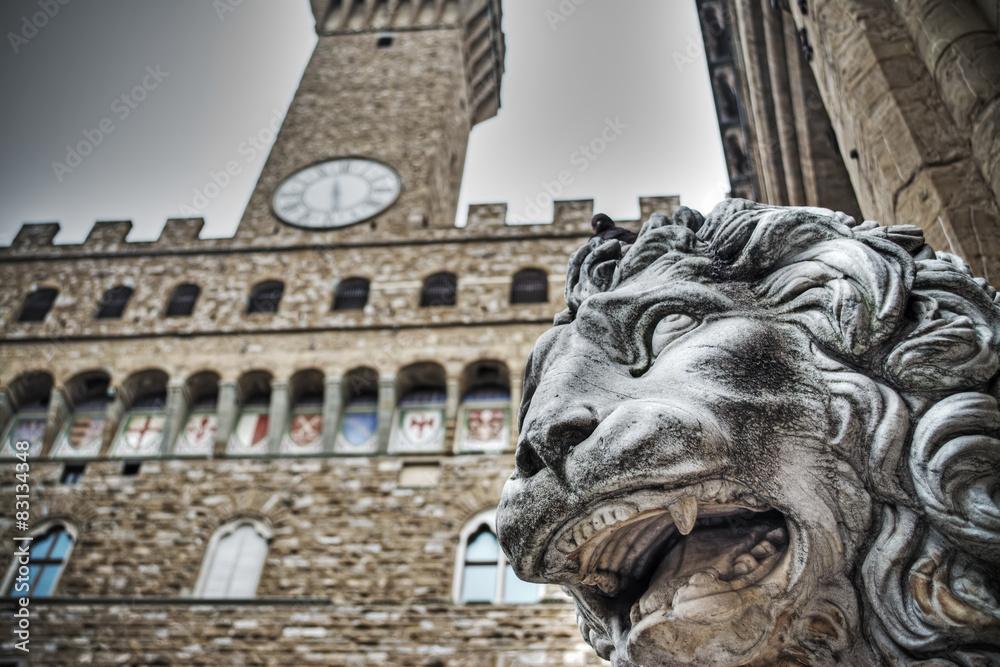 Lion statue in Piazza della Signoria