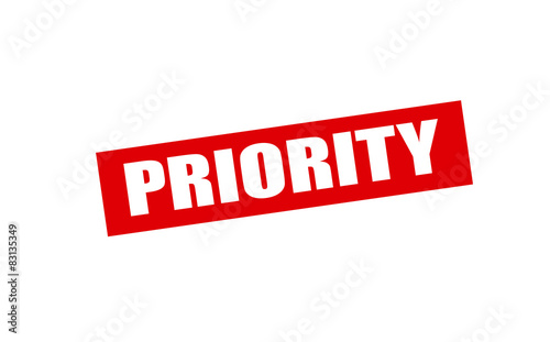 Rubber stamp with word priority inside, vector illustration