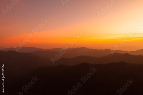 sunset in the mountains © saknakorn