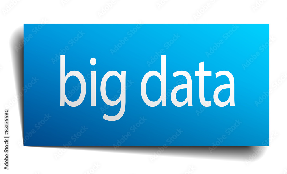 big data blue square isolated paper sign on white big data blue square isolated paper sign on white