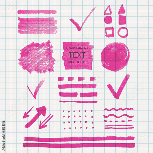 Transparent highlighter marks