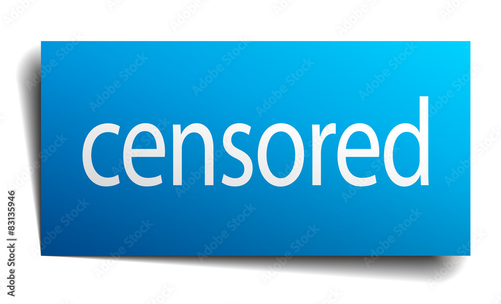 censored blue square isolated paper sign on white censored blue square isolated paper sign on white
