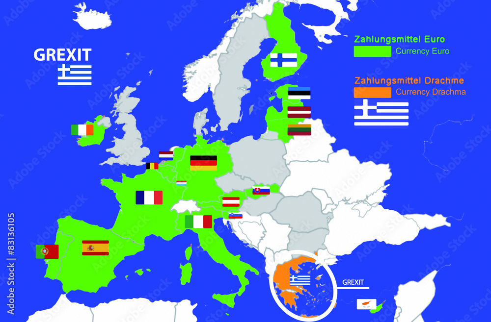 Obraz premium Grexit. Griechenland und Europa.