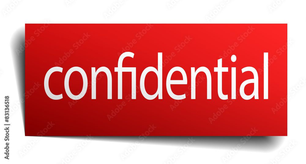 confidential red paper sign isolated on white confidential red paper sign isolated on white
