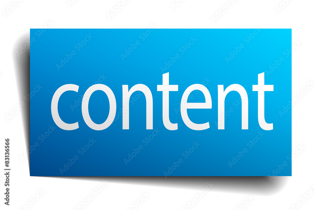 content blue square isolated paper sign on white content blue square isolated paper sign on white