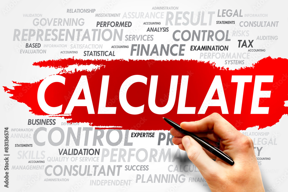 CALCULATE word cloud, business concept CALCULATE word cloud, business concept