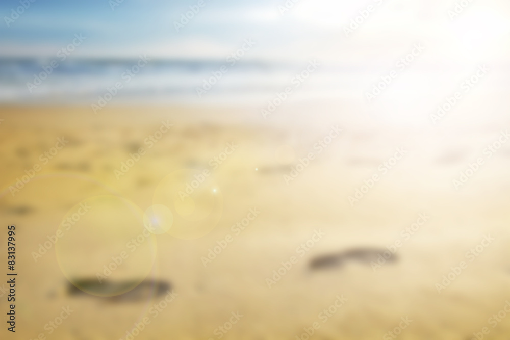Blur Background Blue Sky Beach and in Summer Season Blur Background Blue Sky Beach and in Summer Season