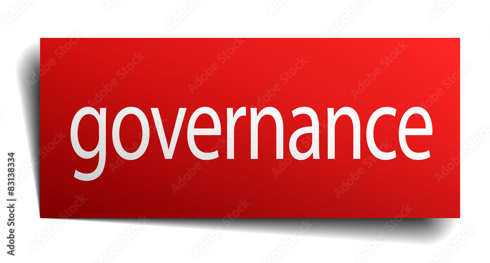 governance red square isolated paper sign on white governance red square isolated paper sign on white