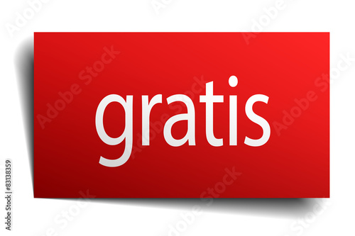 gratis red square isolated paper sign on white
