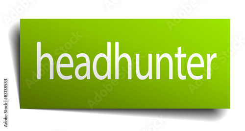 headhunter green paper sign isolated on white