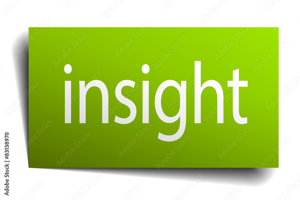 insight green paper sign isolated on white insight green paper sign isolated on white