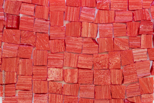 Tessere di mosaico in pasta vitrea rossa