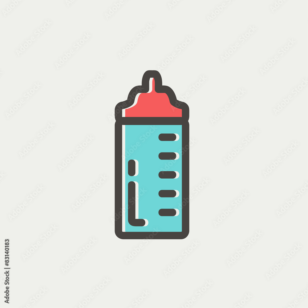 Feeding bottle thin, line icon Feeding bottle thin, line icon