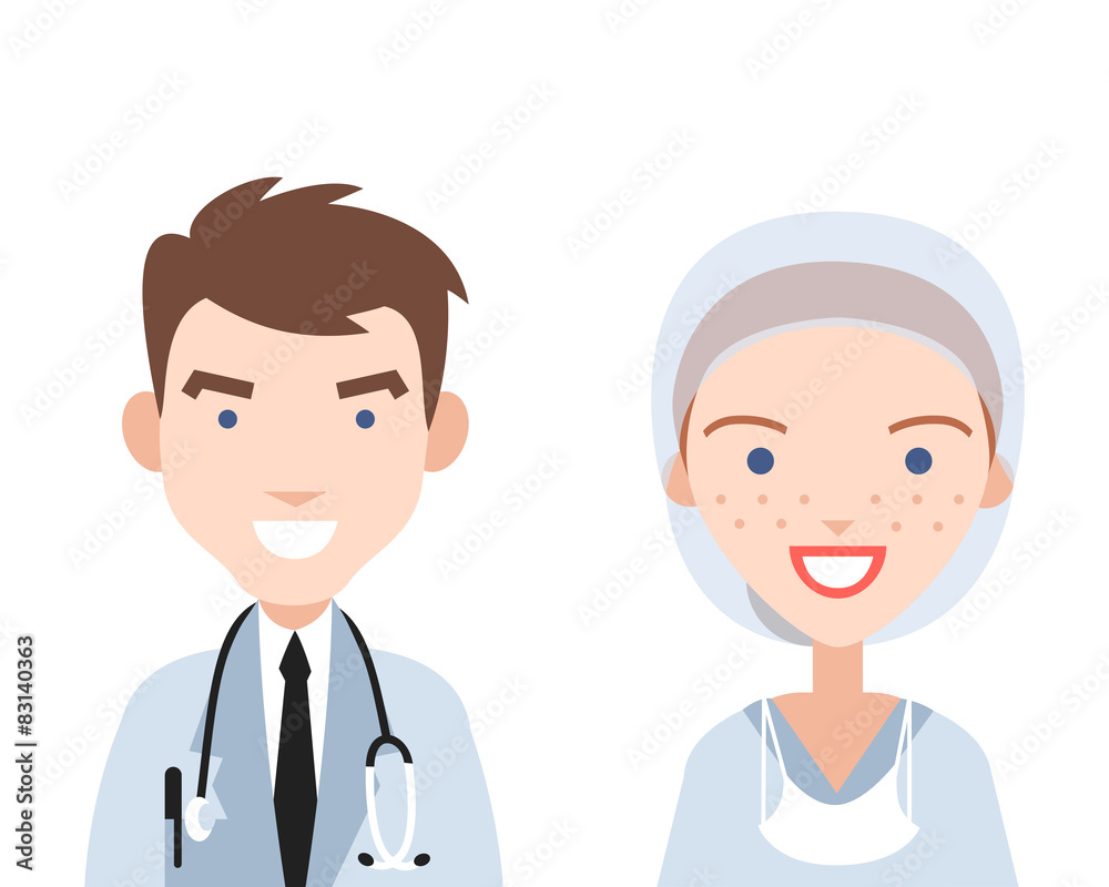 Smiling doctor and nurse. Smiling doctor and nurse.