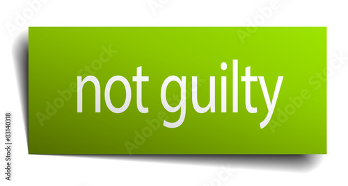 not guilty square paper sign isolated on white