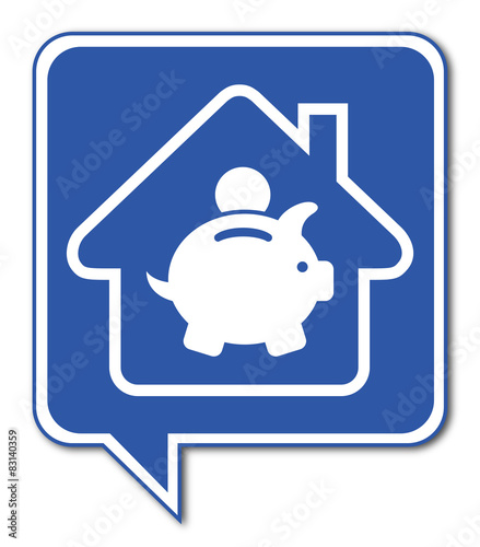 Logo maison et tirelire.