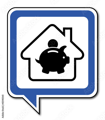 Logo maison et tirelire.