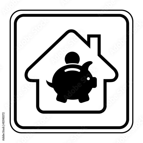 Logo maison et tirelire.