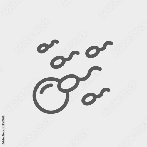 Sperm and egg cells thin line icon