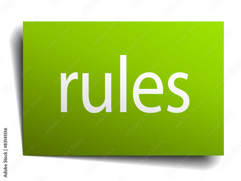 rules square paper sign isolated on white
