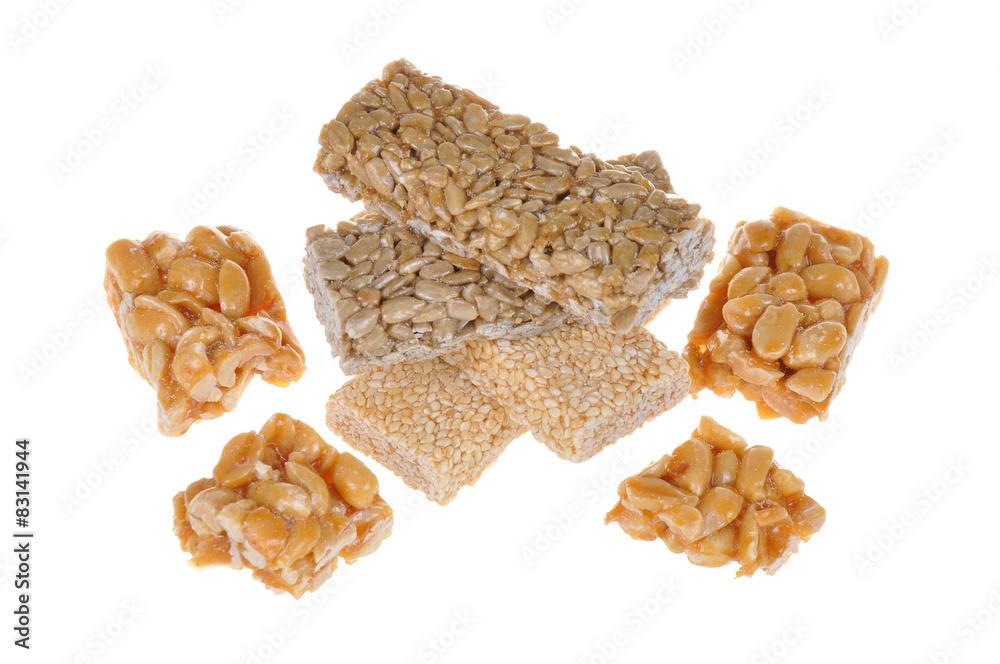 Kozinaki, nuts isolated on white Kozinaki, nuts isolated on white