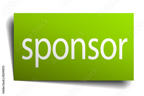 sponsor square paper sign isolated on white
