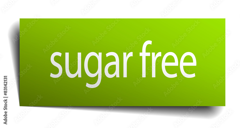 sugar free square paper sign isolated on white sugar free square paper sign isolated on white