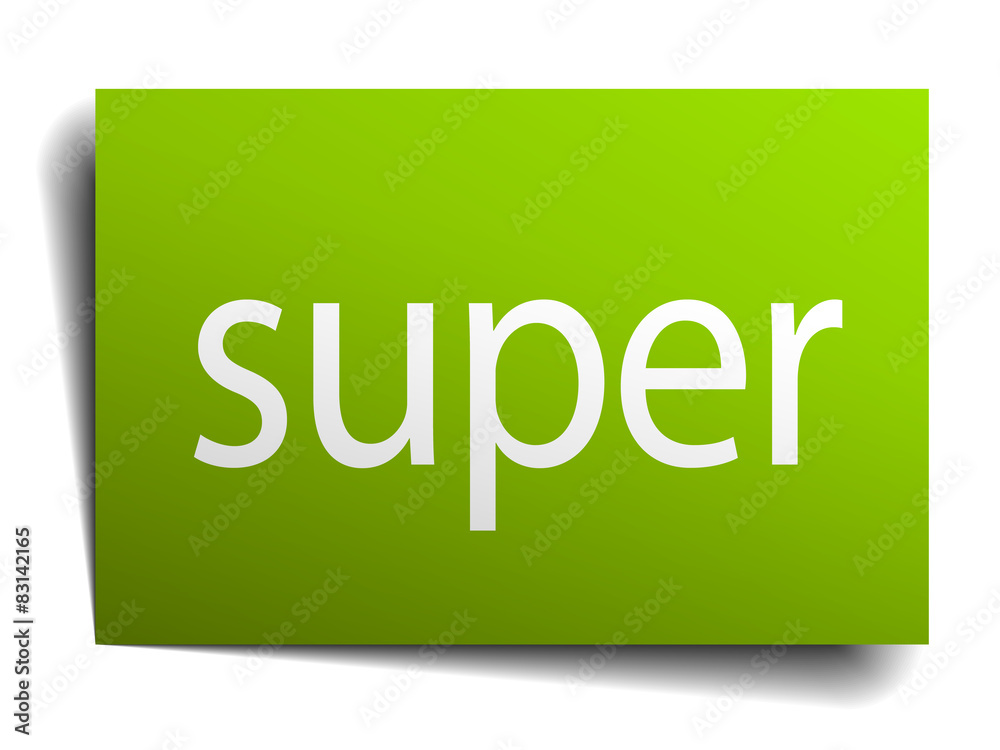 super square paper sign isolated on white