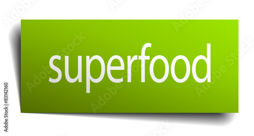 superfood square paper sign isolated on white