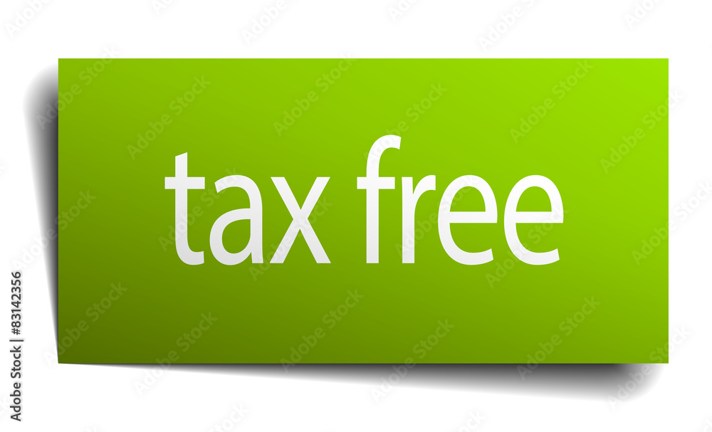 tax free square paper sign isolated on white tax free square paper sign isolated on white