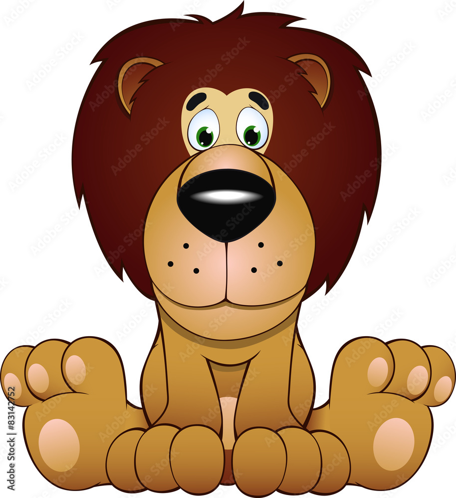 Fototapeta premium funny illustration of a lion