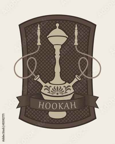 Emblem with a hookah for a cafe or restaurant