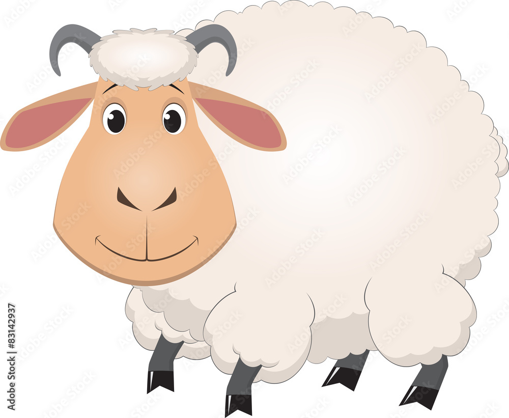 Cartoon baby sheep Stock Vector | Adobe Stock