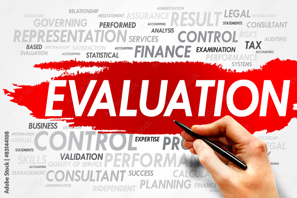 EVALUATION word cloud, business concept EVALUATION word cloud, business concept
