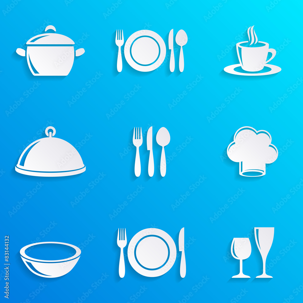 Cooking and kitchen restaurant menu icons Cooking and kitchen restaurant menu icons