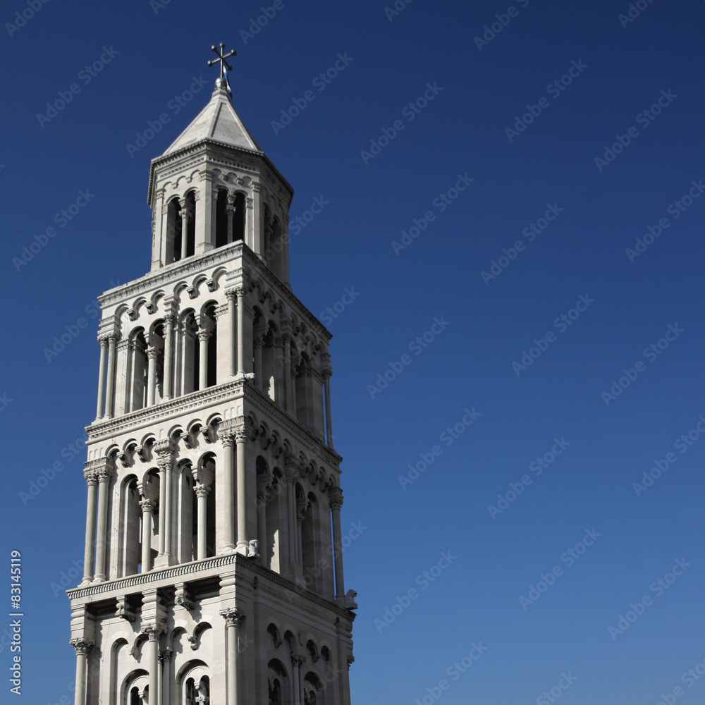 Saint Domnius church bell tower in Split, Croatia.