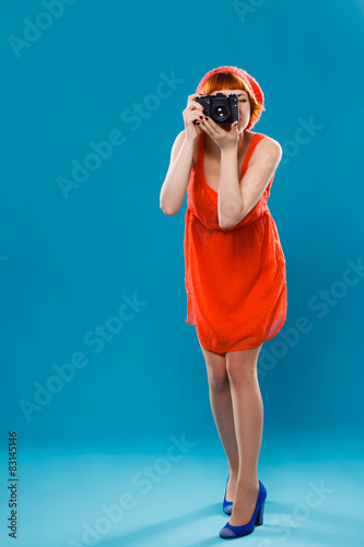 French woman wearing beret. camera, photographer,
